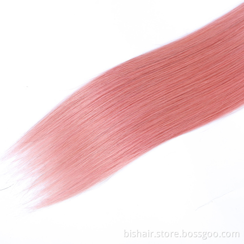 Wholesale 1B/Pink Ombre Color Bundles Straight Brazilian Human Hair Bundle for Black Women Cheap Colored Black Pink Wig